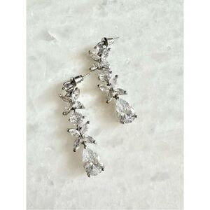 Macy's Silver Crystal Drop Earrings